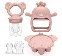 CLDY Comedero de frutas para bebés y mini bandeja para congelador, 4 meses en adelante, moldes para congelador de paletas de leche materna para alivio de enfriamiento del bebé, alimentador de silicona