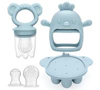 CLDY Comedero de frutas para bebés y mini bandeja para congelador, 4 meses en adelante, moldes para congelador de paletas de leche materna para alivio de enfriamiento del bebé, alimentador de silicona