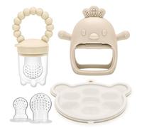 CLDY Comedero de frutas para bebés y mini bandeja para picar congelador, 4 meses en adelante, moldes para congelador de paletas de leche materna para alivio de enfriamiento del bebé, alimentador de