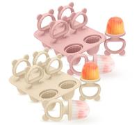 CLDY Mini moldes de silicona sin BPA para niños pequeños, 2 moldes de helado de 6 rejillas de 17 ml con 12 varillas reutilizables, apto para congelador y lavavajillas (-40 °C a 230 °C), seguro para su