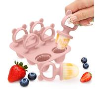 CLDY Mini moldes de silicona sin BPA para niños pequeños, 6 moldes de rejilla de 17 ml con 6 palos reutilizables de grado alimenticio, apto para congelador y lavavajillas (-40 °C a 230 °C), apto para