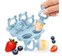 CLDY Mini moldes de silicona sin BPA para niños pequeños, 6 moldes de rejilla de 17 ml con 6 palos reutilizables de grado alimenticio, apto para congelador y lavavajillas (-40 °C a 230 °C), apto para