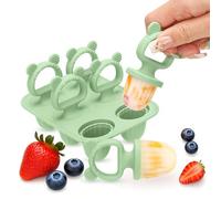 CLDY Mini moldes de silicona sin BPA para niños pequeños, 6 moldes de rejilla de 17 ml con 6 palos reutilizables de grado alimenticio, apto para congelador y lavavajillas (-40 °C a 230 °C), apto para
