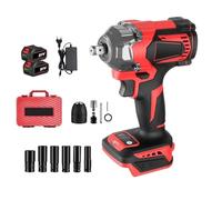 Cle a Choc Wireless Brushless con batería, 1200N.m Aprietatuercas de choque de alto torque, 3 velocidades, Aprietatuercas eléctrico con luz LED, eléctrico atornillador para coche y hogar (2 baterías)