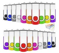 Cle USB 512MB - Lote de 20 Unidades de Memoria Flash USB 2.0 (10 Colores 512 MB*20 Unidades)