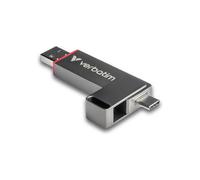 Clé USB - VERBATIM - Dual QuickStick - 128Go - USB-A/C 3.2 - Negro