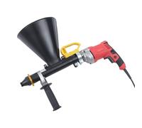 CLEADONG Herramienta eléctrica para juntas de 700 W, 220 V, de acero inoxidable, prensa de mortero con engrasador, boquilla plana y redonda, aplicador eléctrico de cemento para lechada de mortero,