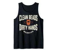 Clean Beads Dirty Hands Welder Life Diseño Soldador Camiseta sin Mangas