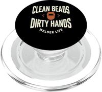 Clean Beads Dirty Hands Welder Life Diseño Soldador PopSockets PopGrip para MagSafe