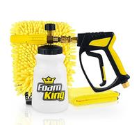 Clean Car USA Foam Cannon Pressure Washer Gun, Stubby Foam Sprayer for Car Wash, Power Washer Swivel for Pressure Washers - Incl. Wash Mitt & Microfiber Towel, Ultimate Detailing Kit for Deep Cleaning