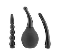 CLEAN Confidence Bombilla de enema - Forma redonda con 3 boquillas - Silicona médica de primera calidad, suave y cómoda para la limpieza vaginal y anal, sistema de ducha colónica de ConfidentU