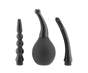 CLEAN Confidence Bombilla de enema - Forma redonda con 3 boquillas - Silicona médica de primera calidad, suave y cómoda para la limpieza vaginal y anal, sistema de ducha colónica de ConfidentU