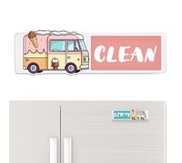 Clean Dirty Magnet - 17.8x5cm Dishwasher Cover Sign With Adhesive Non-Scratch Cute Decor,Adaptable Dishwasher Magnet,for Home Farmhouse Kitchen Decor Refrigerator Microwave Oven Appliance