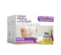 Clean People - Cápsulas de lavado de lavandería, a base de plantas, hipoalergénicas, ultra concentradas, sin plástico, embalaje reciclable, lucha contra las manchas, lavanda, paquete de 96