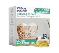 Clean People - Cápsulas de lavado para ropa sucia, embalaje reciclable, hipoalergénico, combate las manchas, ultra concentrado, aroma fresco, paquete de 32