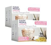 Clean People - Cápsulas de lavado para ropa sucia, embalaje reciclable, hipoalergénico, lucha contra las manchas, ultra concentrado, jabón de lavandería, aroma de primavera, paquete de 192