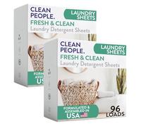 Clean People - Hojas de detergente para lavandería, embalaje reciclable, hipoalergénico, combate las manchas, ultra concentrado, jabón para lavandería, aroma fresco, paquete de 192