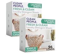 Clean People - Hojas de detergente para lavandería, embalaje reciclable, hipoalergénico, combate las manchas, ultra concentrado, jabón para lavandería, aroma fresco, paquete de 192