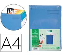 Clean Safe Dossier Bolsa Cartón 400 Gr Din A4 Azul Pack de 5 Unidades - EXACOMPTA