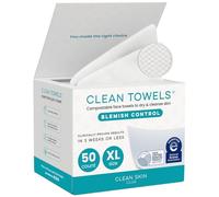 CLEAN SKIN CLUB Blemish Control Clean Towels® XL, exfoliación extra para piel grasa, toallitas faciales desechables de un solo uso, para limpieza en seco 1 paquete (50 unidades)