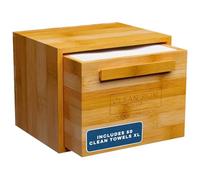 Clean Skin Club - Toallas faciales XL en caja de bambú con cajón, toallitas secas desechables para lavar y desmaquillar (cajón de bambú)