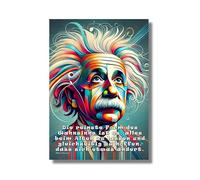 CLEAN SPORTS Albert Einstein Póster DIN A1 - Colorido mural con cita - Decoración de pared inspiradora - perfecto para oficina, salón y estudio (DinA1)