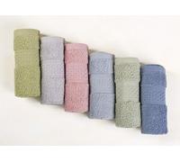 Cleanbear Toallas faciales de algodón Puro, 6 Colores por Juego, 13 x 13 Pulgadas.