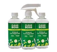 CleanBoss - Eat Cleaner, 12 onzas (paquete de 3) con un gatillo, elimina los pesticidas que el agua no puede. Mantiene los productos frescos, veganos, sin gluten