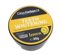 CleanCarbon24® Polvo Dental Vegano y Sin Flúor - Blanqueador con Carbón Activado y Limón | Cosmética Dental Orgánica para Dientes Radiantes y una Sonrisa Detox Natural