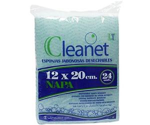 Cleanet: 480 esponjas jabonosas desechables napa 12x20cm 90grs. 20 paquetes x 24 unidades (480 unidades)