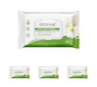 Cleanic - Papel Higiénico Hidratado - 40 Piezas - con Extracto de Manzanilla - Papel Higiénico Desechable - Toallitas Humedecidas para Limpieza Íntima - Apto para Pieles Sensibles (Paquete de 4)