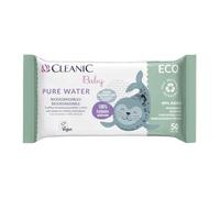 Cleanic Toallitas Húmedas Baby Eco Pure Water - (50 Piezas) Toallitas Húmedas - Composición 99% a Base de Agua - Alantoína - Sin Perfume - Desechables - para Pieles Sensibles - 50 Piezas