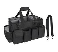 Cleaning Bag - 16.9 Inch Multi Pocket Caddy | Nylon Heavy Duty Organizer - Large Capacity Storage Tote with Handles for Kitchen Bathroom Housekeeping Esѕentials and Outdoor Travel