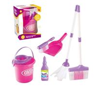 Cleaning Set - Pretend Housekeeping Toys Kit, Role Play Learning Set, Includes Broom Mop Dust Pan and Accessories | Boys Girls 3+ Home Classroom Birthday Present for Life Skills Dev