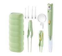 Cleaning Tool - Earwax Removal Kit For Safe Cleaning | ABS PP PC Silica Gel Construction With Portable Digger Spoon Set, Three Piece Ear Care Kit For Children, Home, Travel, Camping