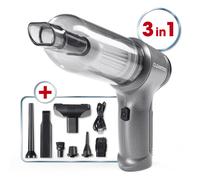 CLEANmaxx Aspiradora de Mano inalámbrica con batería, con función de succión, soplador y vacío | Juego de aspiradora de Mano + 7 Accesorios | Aspiradora con batería - Ideal como aspiradora de Coche