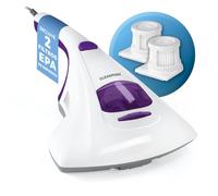 CLEANmaxx Aspirador antiácaros Incl. 2 filtros EPA | Esterilizado con luz UV-C | Aspirador Manual de colchones, Limpiador de colchones antiácaros destruye el 99,9% de Todos los ácaros