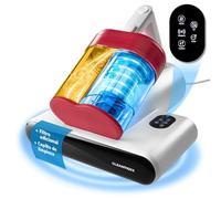 CLEANmaxx Aspirador de ácaros Giratorio con luz UV-C y Filtro HEPA para alérgicos | Aspiradora de Mano para colchones | Función ultrasónica y térmica | Potente: destruye el 99,9% de los ácaros