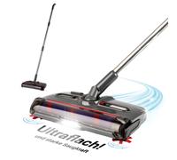 CLEANmaxx Escoba inalámbrica con batería | Cepillo de Suelo con 1.200 RPM y 4 cepillos | Incluye luz LED | Sistema Anti-Pelo Pelo de Animales | 60 min de autonomía | para alfombras