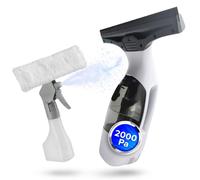 CLEANmaxx Kit de aspiradora inalámbrica para ventanas (2000 Pa, 30 min) | Limpiador eléctrico de ventanas con cabezal de limpieza de 28 cm, botella pulverizadora, carga USB-C