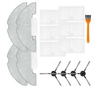 Cleanova - Kit de accesorios para W7 W11 W15 Vexilar para W7 W9 W11 W15 Aspiradora Robot Incluye 6 Filtros 4 Fregonas 4 Cepillos Laterales Microfibra Nylon Resistente