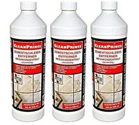 Cleanprince 3 x 1 Litros Zementschleier-Entferner Mega-Konzentrat Óxido Cal Mörtelreste Salpeterausblühungen Kalkreste Manchas Construcción de Limpieza Del Sitio Básica