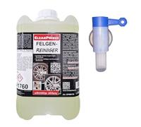 CleanPrince 5 Litro Limpiador Ruedas Listo 5000ML Llantas de Aluminio Polvo Freno Acero Tapacubos Cuidado Intensivo Coche Taller Lavado Borde Limpieza Autpaufbereitung Vehículo Cubierta la Limpiar