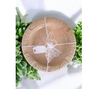 CleanPrince Plato del pan tallado a mano,ARCE Aprox. 30 32 cm diámetro,con incisión Texto NUESTRO PAN de CADA DÍA NOS DAN HEUTE,Altura de la Platos Aprox. 4-4,5 cm,Madera de Madera de arce,