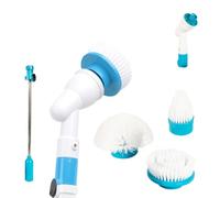 CleanRite® Turbo Scrubber Cepillo de Limpieza Eléctrico Rotativo | Inalámbrico y Recargable | Con Mango Telescópico hasta 110 cm | 3 Cabezales de Cepillo | Para Baño, Azulejos, Ducha, Cocina y Llantas