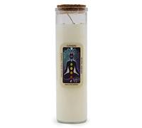 Cleansing Magic Spell - Velas de cera de soja con cristales, piedras preciosas de jaspe blanco con fragancia de salvia y menta, crema, 50 horas de combustión, ecológicas y naturales, tarro de vidrio