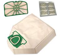 Cleanwizzard - Juego de 6 bolsas de microfieltro para aspiradora Vorwerk Kobold 200, VK 200, VK200, FP200, FP 200, 6 perfumes y filtro de protección del motor, con cierre higiénico