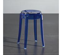 Clear Acrylic Backless Stackable Barstool for Kitchen Bathroom Living Room Bedroom and Office Navy Blue Modern Design 18" Height(Rosa a,75cm/30inch)