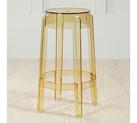 Clear Acrylic Backless Stackable Barstool for Kitchen Bathroom Living Room Bedroom and Office Navy Blue Modern Design 18" Height(Yellow B,65cm/26inch)