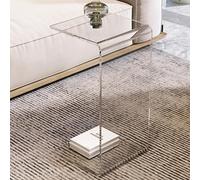 Clear Acrylic C Shape End Table for Home Office and Living Room Multiusos Sofá Mesa lateral con soporte para ordenador portátil transparente y elegante adición a la decoración del dormitorio